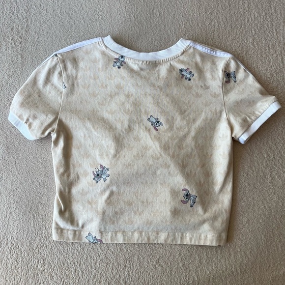 Adidas x Disney Stitch Cream Cropped Tee M Limited Edition - Picture 7 of 14
